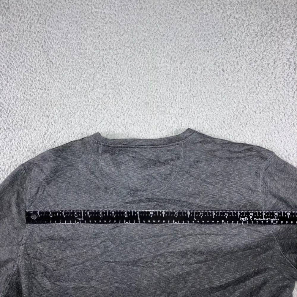 Levi's Henley Shirt Men L Gray Long Sleeve Two Button Placket‎ Heathered